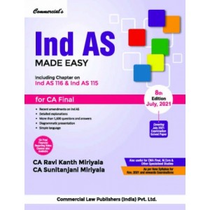 Commercial's IND AS Made Easy for CA Final November 2021 Exam [New Syllabus] by CA. Ravi Kanth Miriyala, CA. Sunitanjani Miriyala